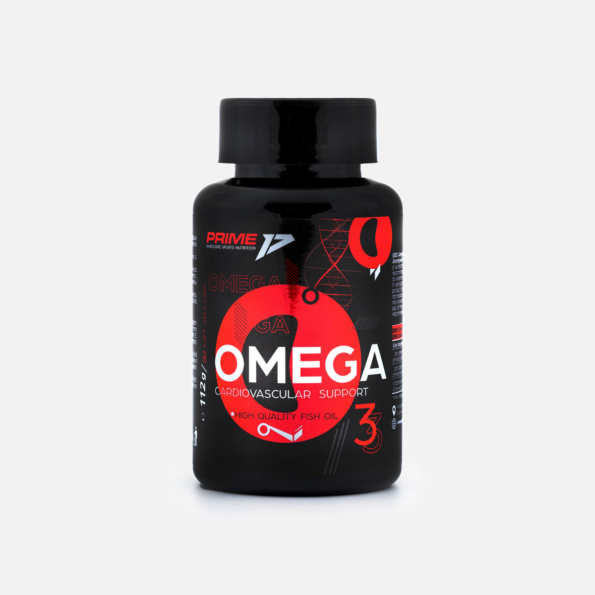 Omega-3 din ulei de pește – 80 de capsule: flaconul negru Prime cu EPA și DHA, pentru sportivi