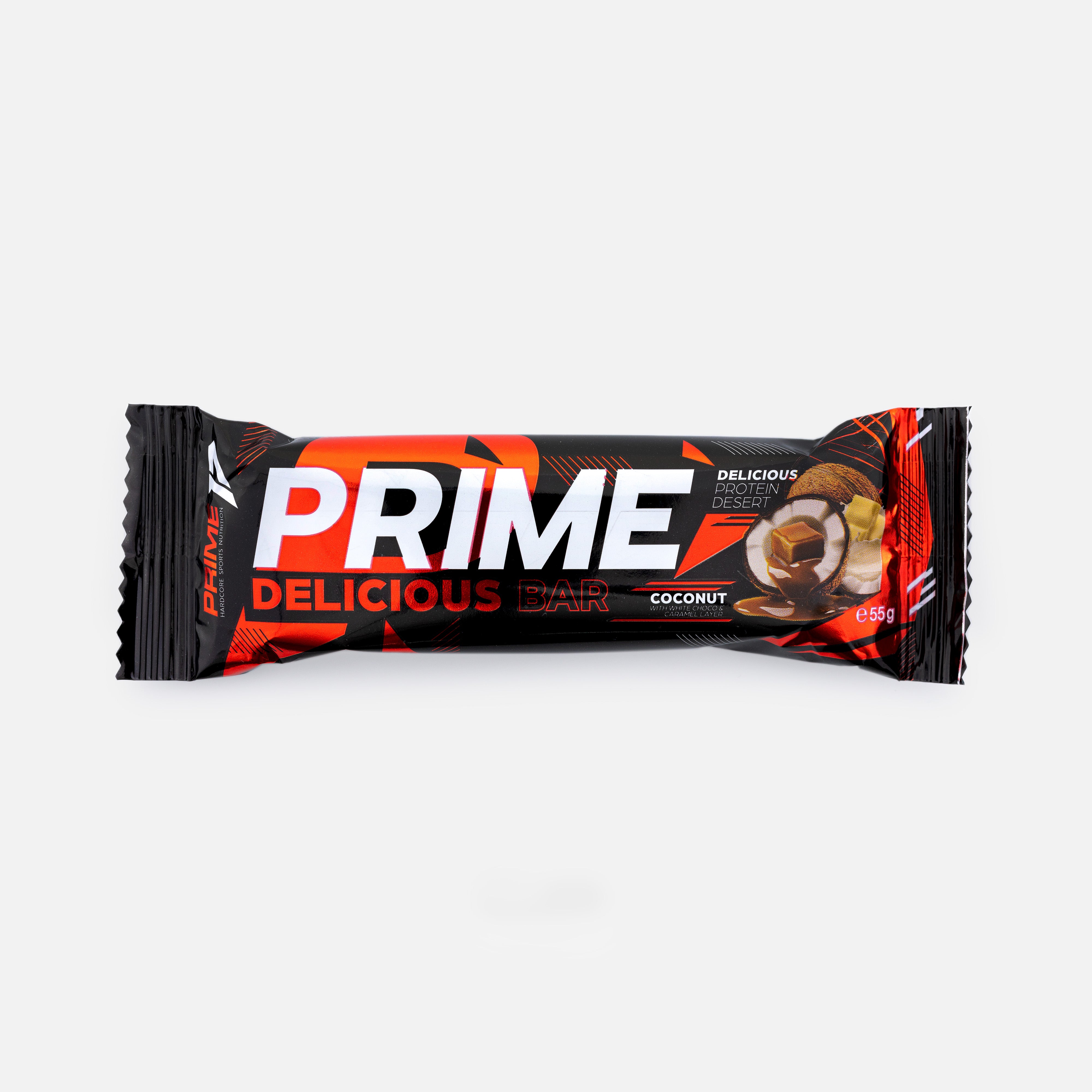 Baton proteic cocos și caramel
