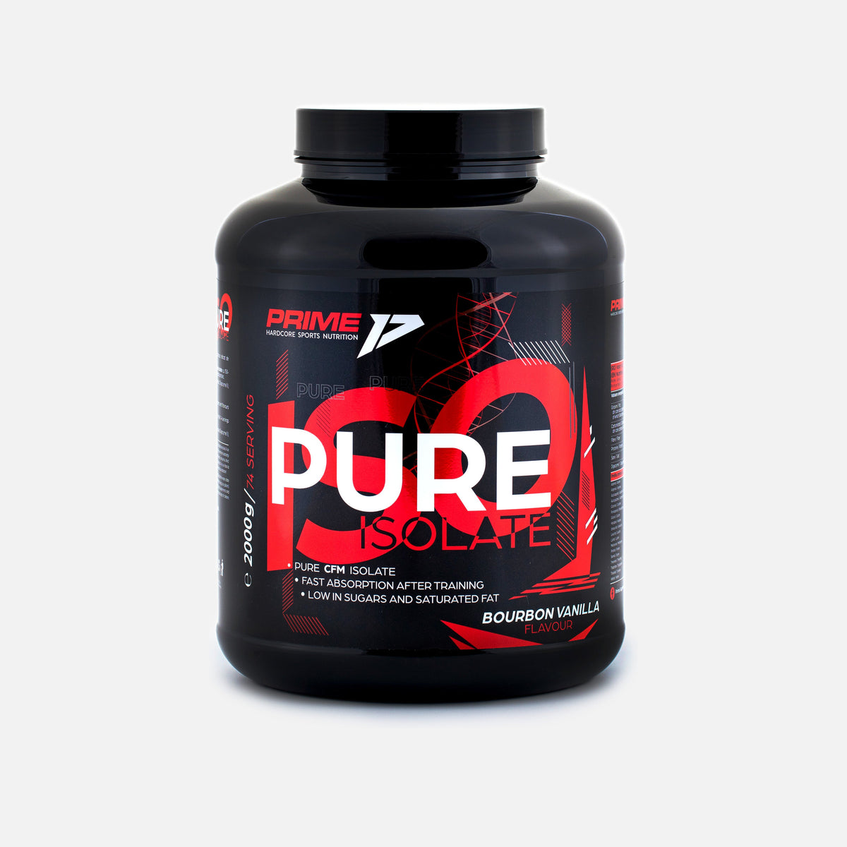 Pure Isolate 2 kg, izolat proteic din zer, aroma Bourbon Vanilla (vanilie Bourbon): cutie de 2000 g din față