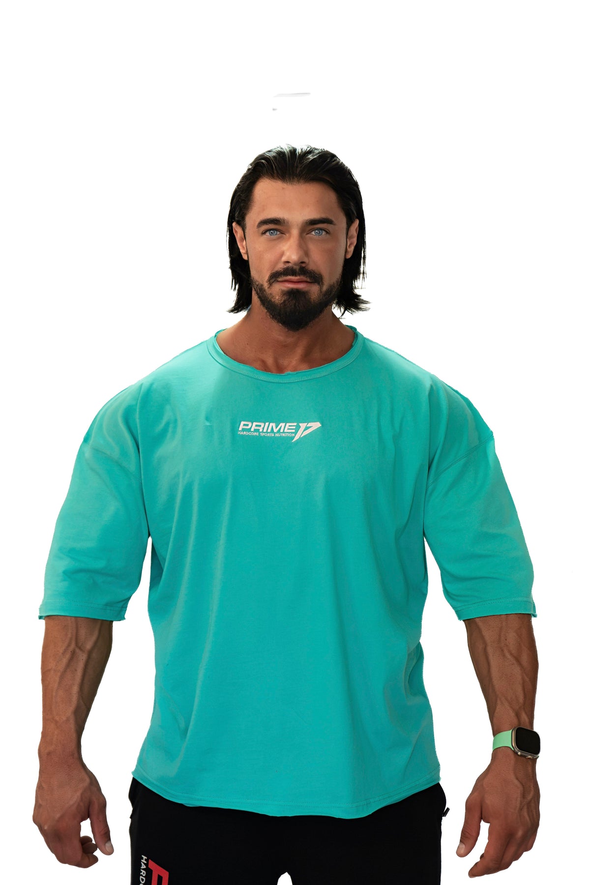 Tricou Sală Oversized Bărbați Prime - Turcoaz Intense