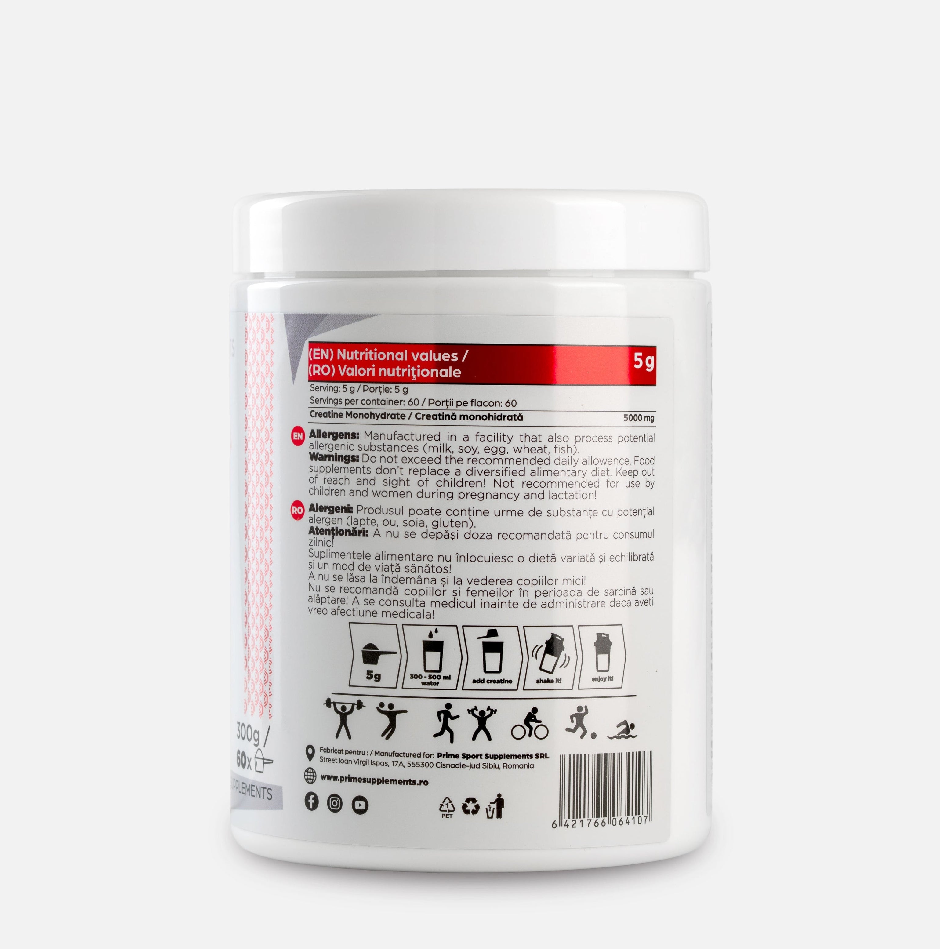 CREATINE MONOHYDRATE 300g/60serv