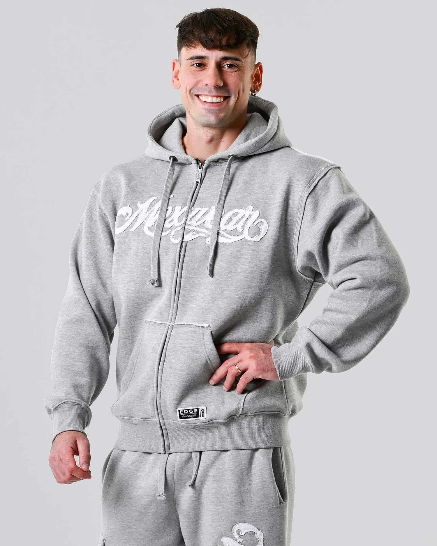 MNX Hoodie Edge, melange grey