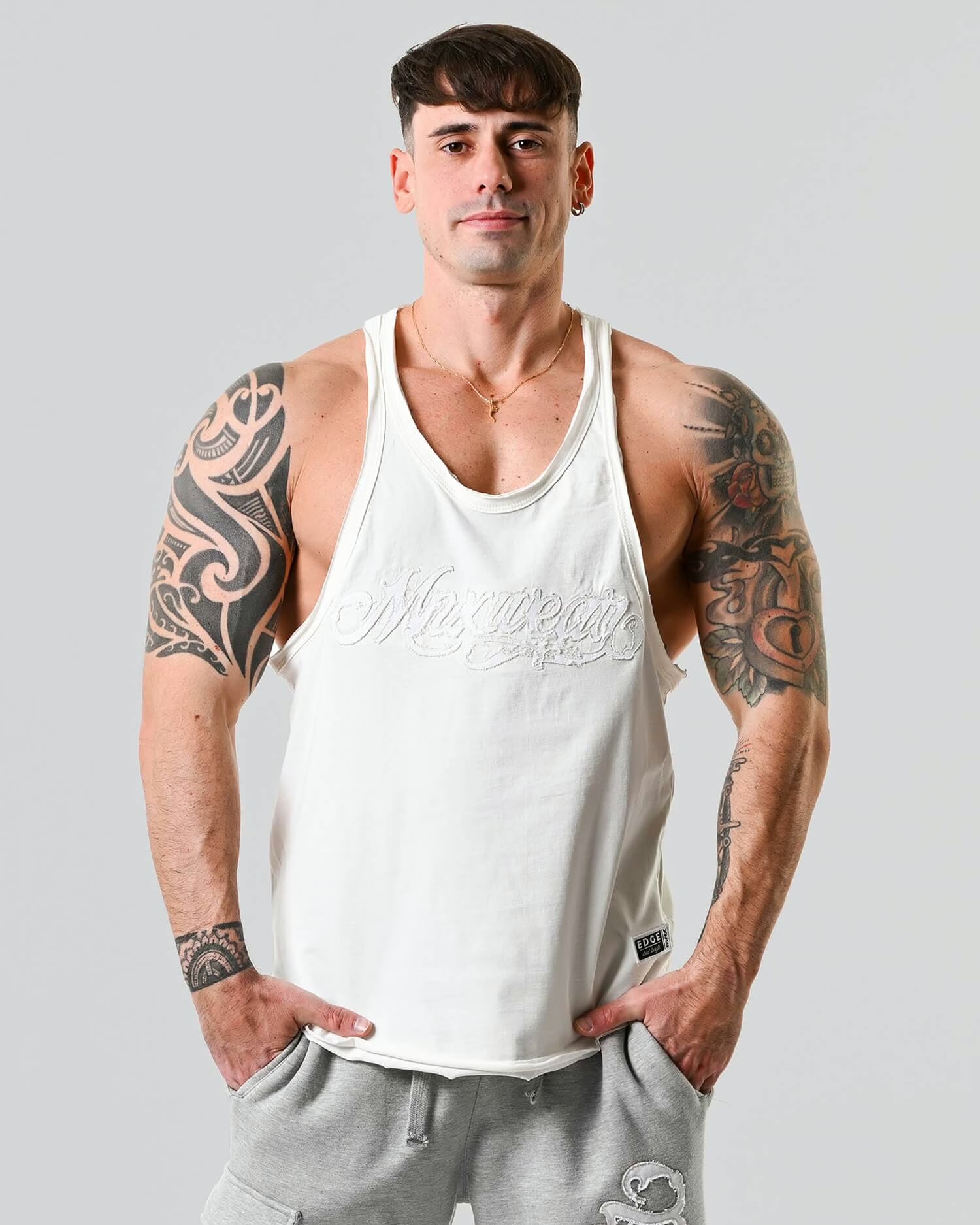MNX Stringer tank top Edge, creamy white