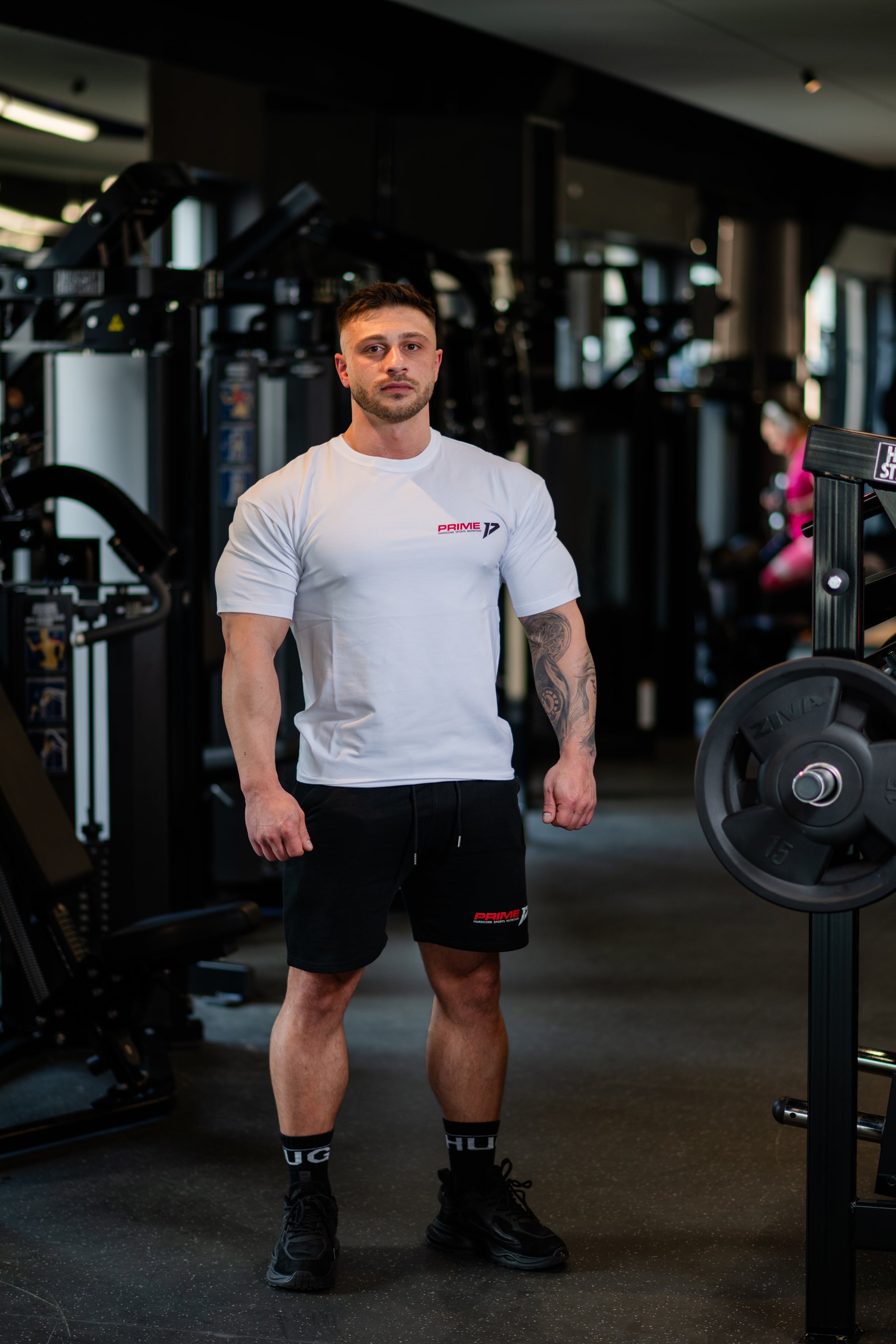 T-shirt Drop Shoulder Muscle White