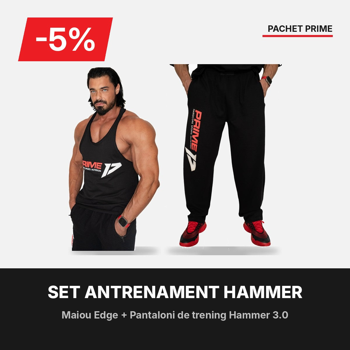 Pachet Set Antrenament Hammer: Maiou Edge + Pantaloni de trening, -5%