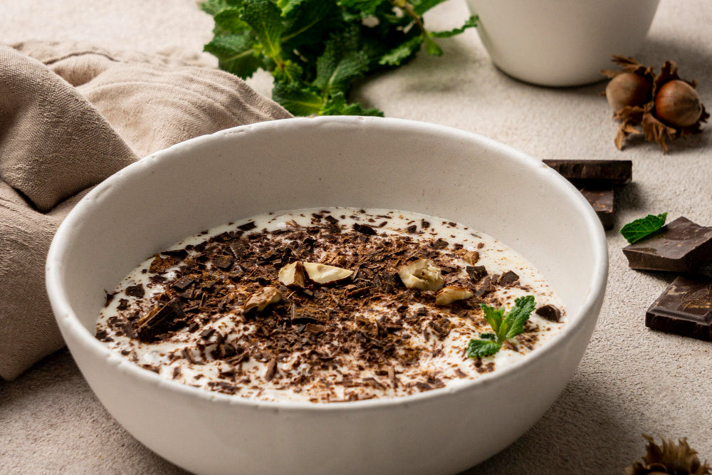 Budinca proteica din crema de orez cu ciocolată: desert cremos, gata rapid