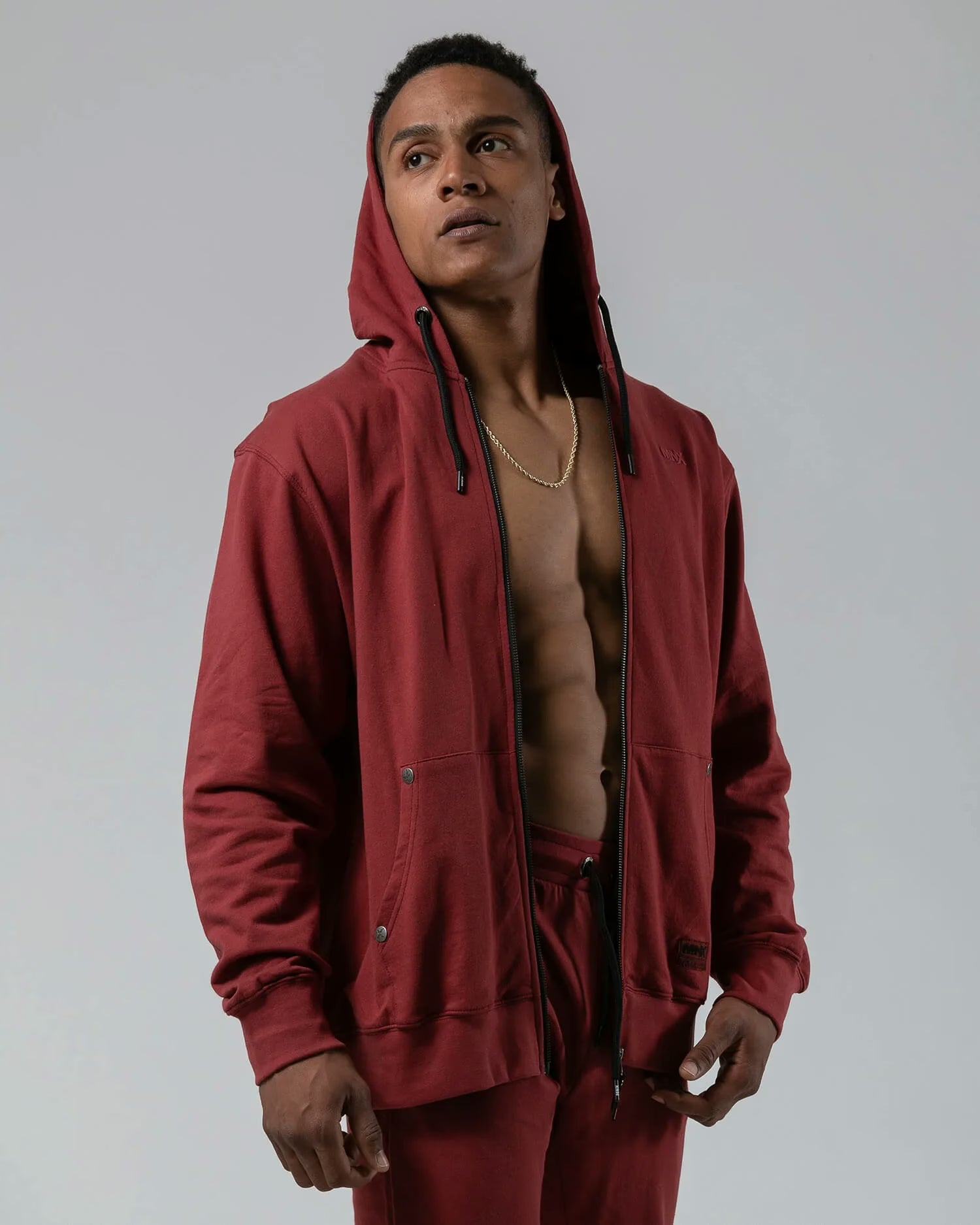 MNX Men’s lightweight hoodie Aesthetic, maroon