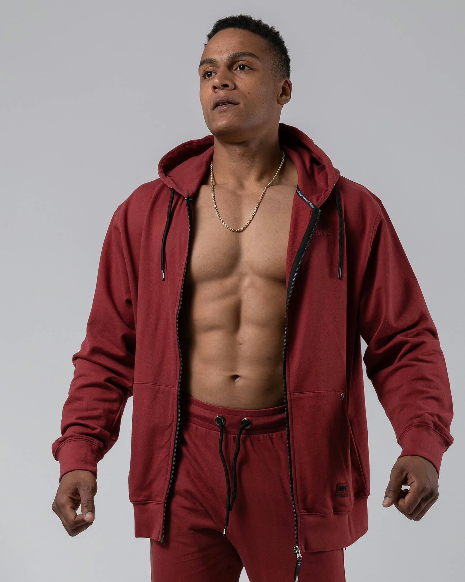 MNX Men’s lightweight hoodie Aesthetic, maroon