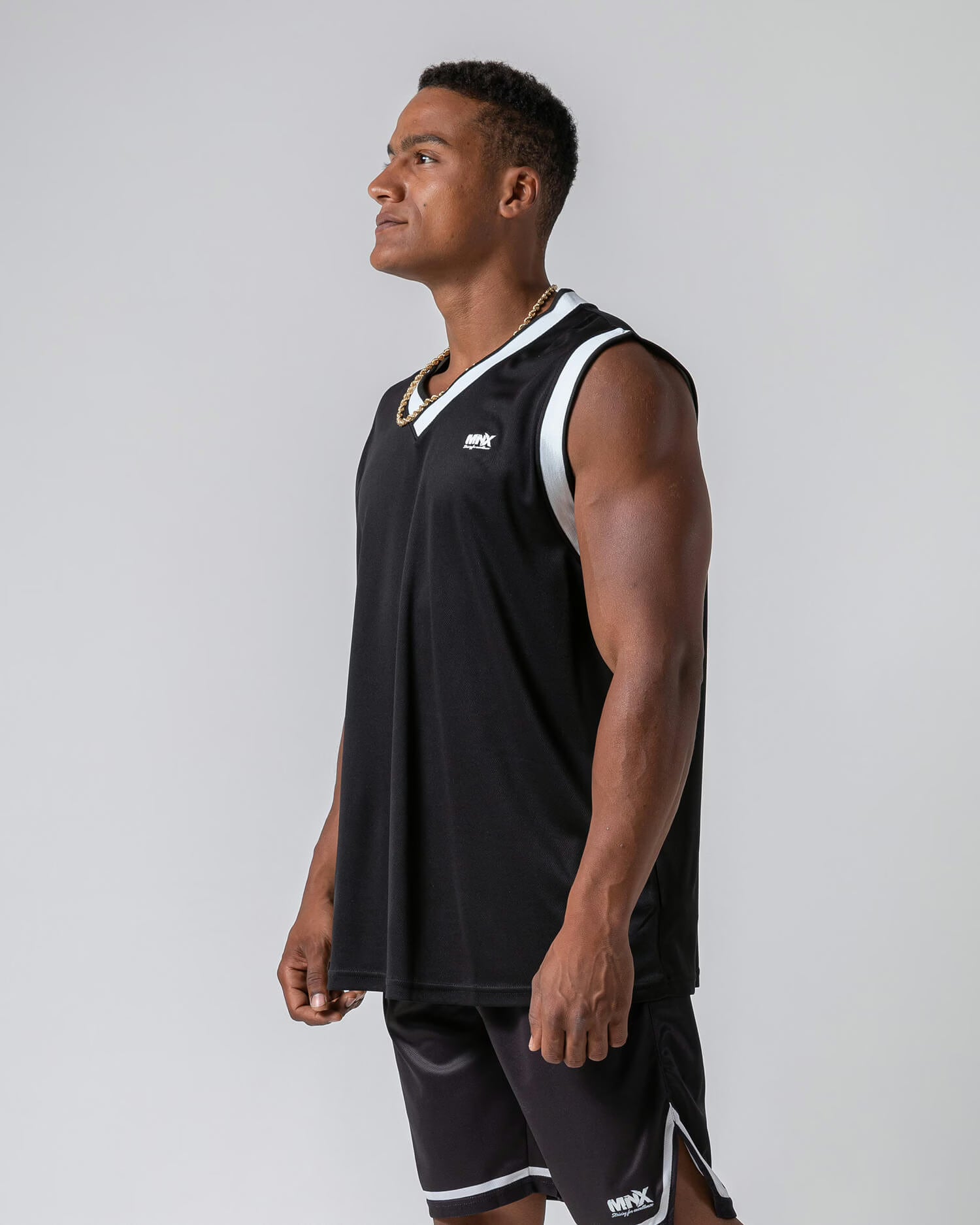 MNX sleeveless basketball jersey, black