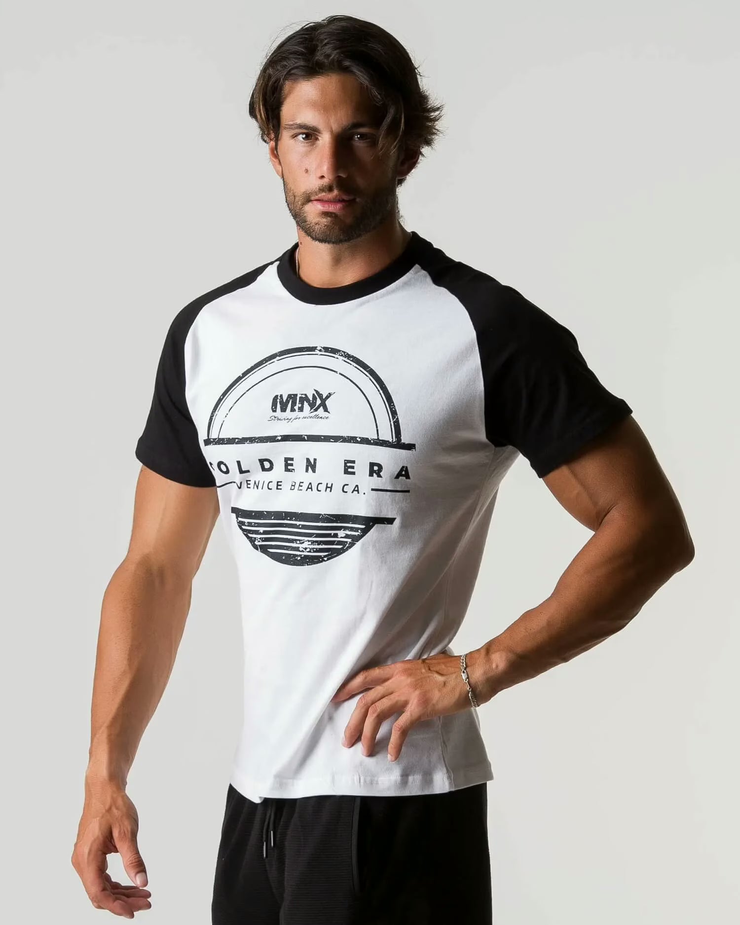 MNX classic T-shirt Golden Era 2.0, white&black