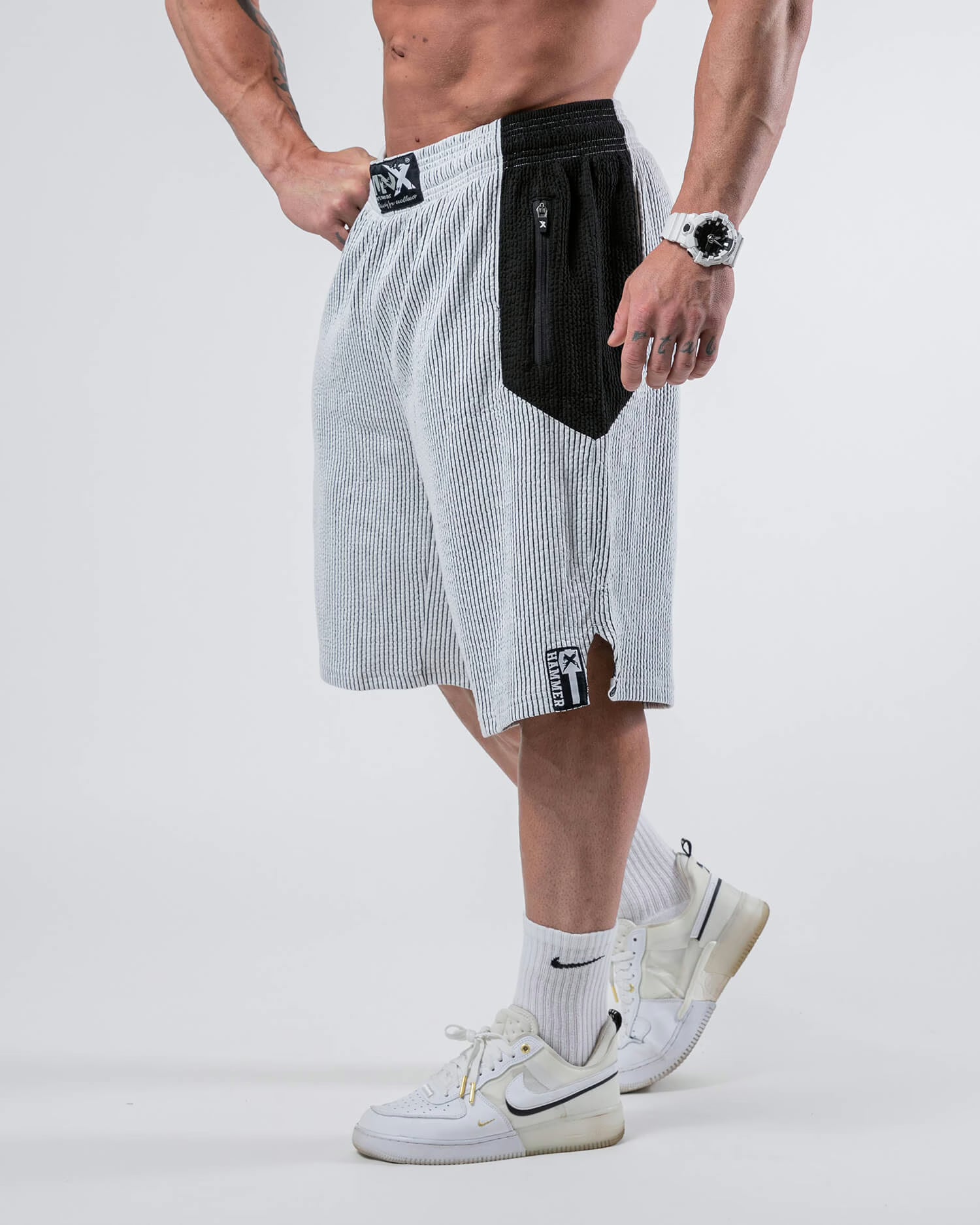 MNX Ribbed shorts Hammer, white