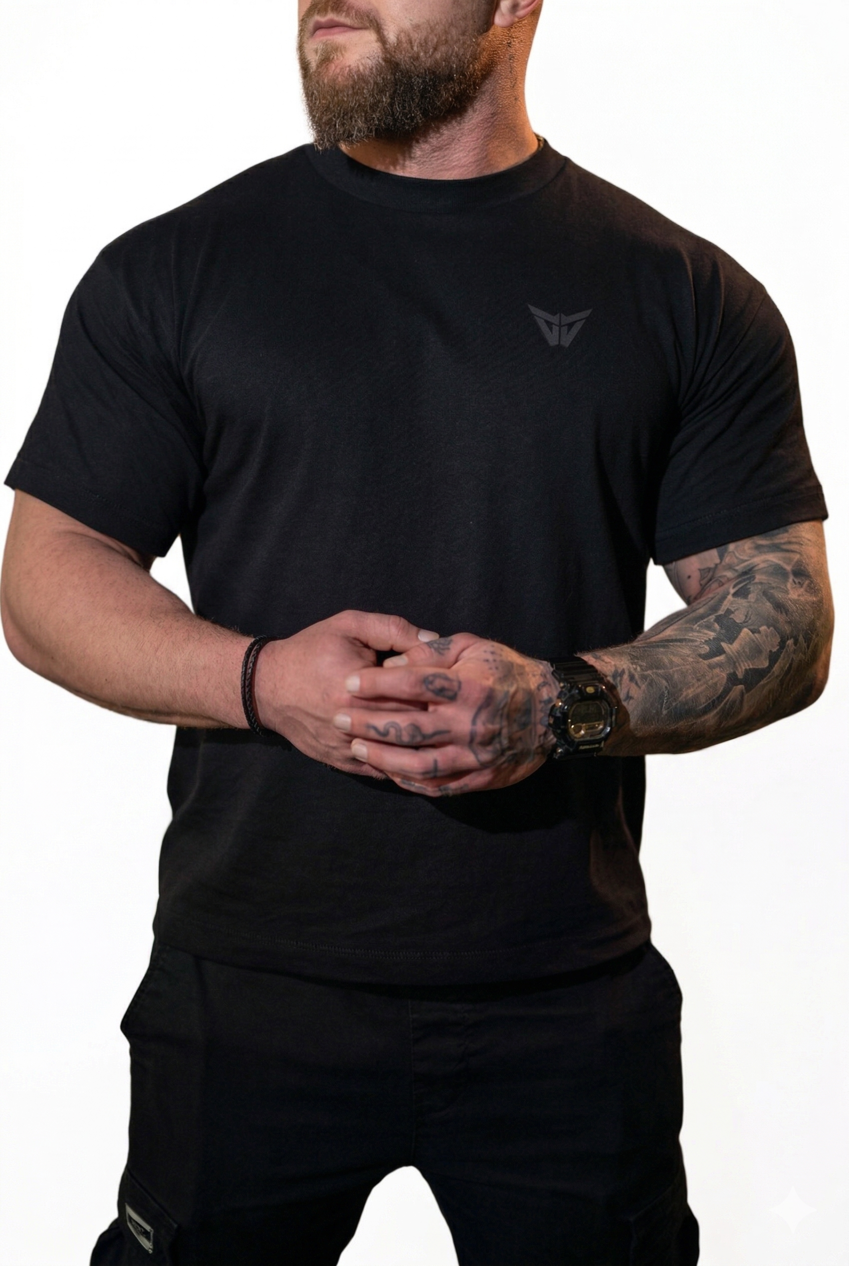 Tricou Sala "Suffer to Dominate" - Bumbac Premium Negru